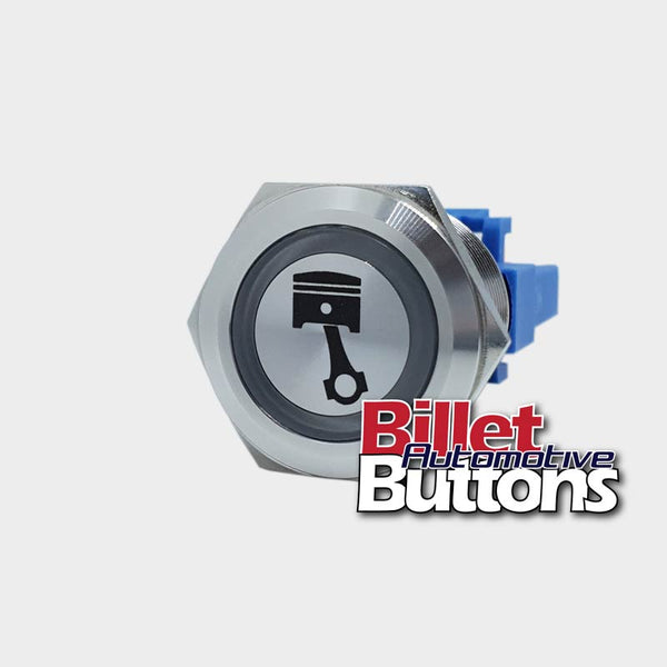 22mm 'PISTON SYMBOL' Billet Push Button Switch Engine Start etc