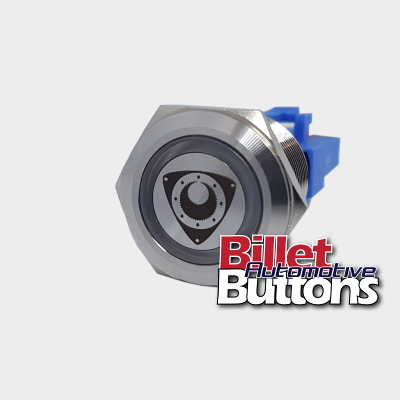 22mm 'ROTOR SYMBOL' Billet Push Button Switch Rotary Mazda rx7