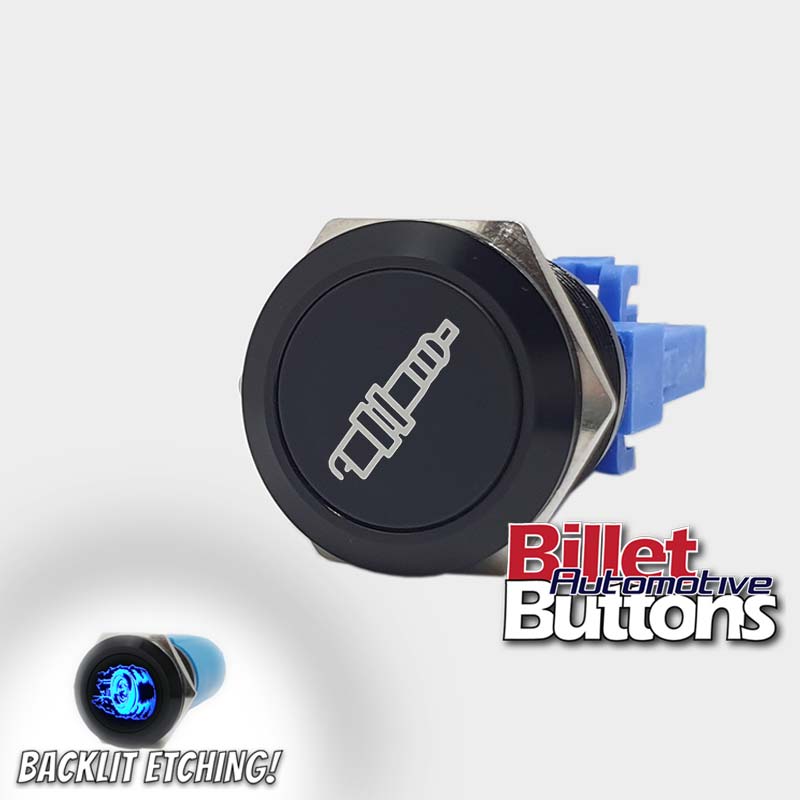 22mm 'SPARK PLUG SYMBOL' Billet Push Button Switch Ignition