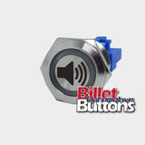22mm 'SPEAKER SYMBOL' Billet Push Button Switch Stereo Radio Music etc