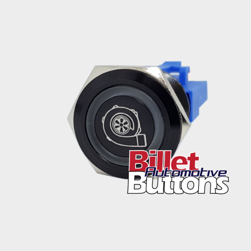 22mm 'TURBO SYMBOL' Billet Push Button High Boost Controller Solenoid etc Switch