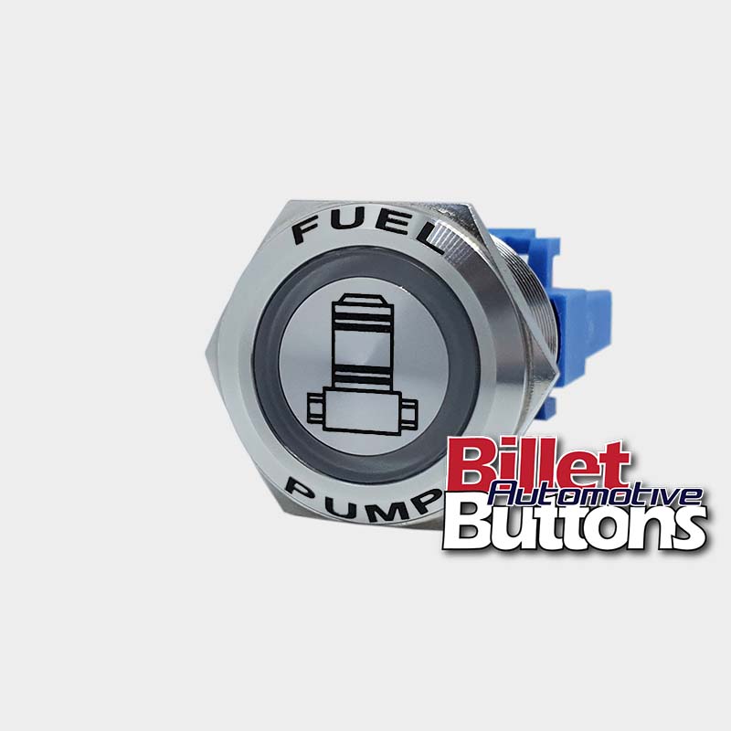 22mm FEATURED 'FUEL PUMP SYMBOL' Billet Push Button Switch Fuel Pump