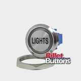 28mm 'LIGHTS' Billet Push Button Switch