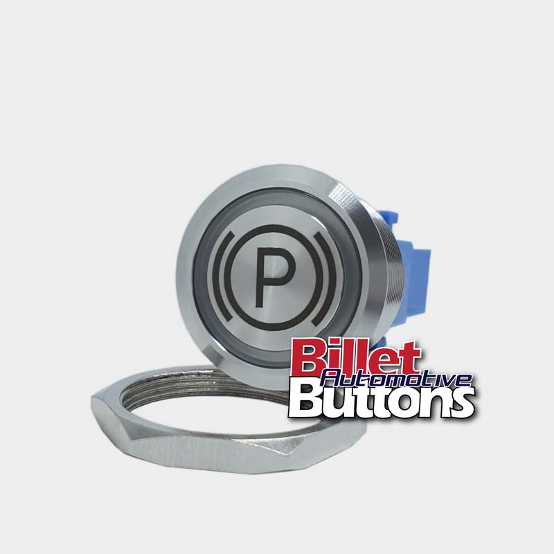 28mm 'PARK BRAKE SYMBOL' Billet Push Button Switch E Stop Emergency Brake