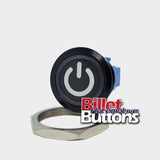 28mm 'POWER SYMBOL' Billet Push Button Switch Ignition Start etc