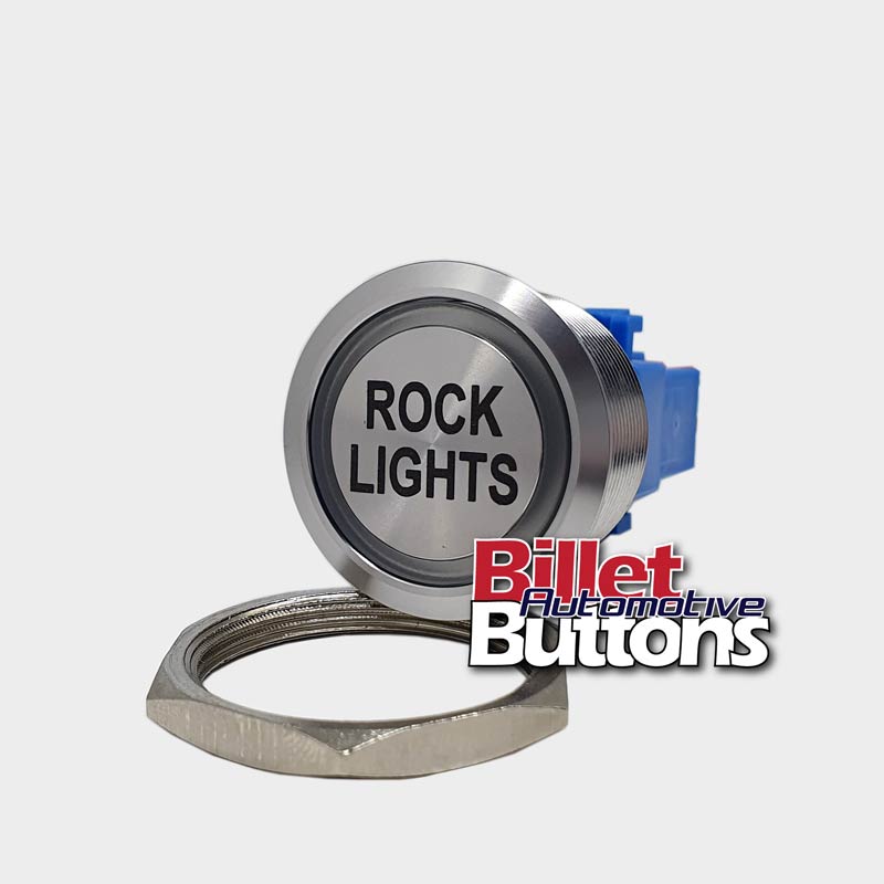 28mm 'ROCK LIGHTS' Billet Push Button Switch