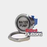 28mm 'WATER PUMP' Billet Push Button Switch Electric