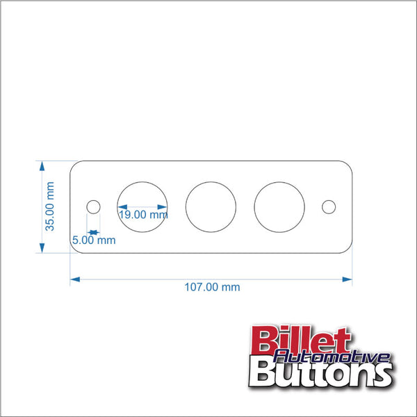 Billet Button 3 hole laser cut switch panel