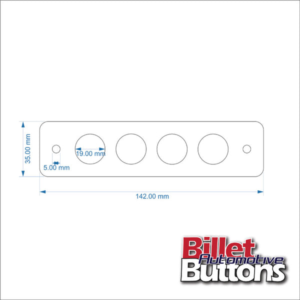 Billet Button 4 hole laser cut switch panel