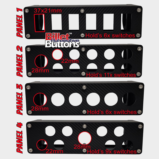 Billet Roll Cage / Bar Mounted Switch Panel Box kit for Billet Buttons