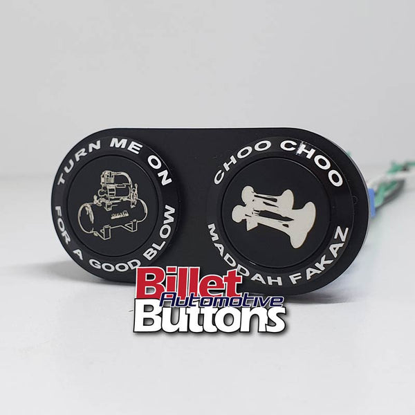 22mm 'TRAIN HORN BUTTONS PAIR SPECIAL' Billet Push Button Switch Truck Air Horns Choo Choo
